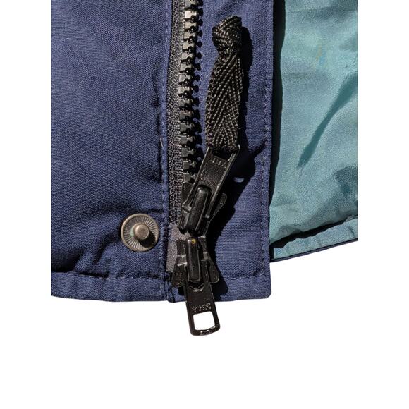 Vintage Eddie Bauer Lined Goose Down Puffer Vest Navy Blue Size Large - Picture 9 of 16